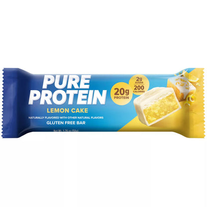 Pure Protein Lemon Cake High Protein Snack Protein Bar - 20G Protein - 12Ct: Gluten-Free, Chewy