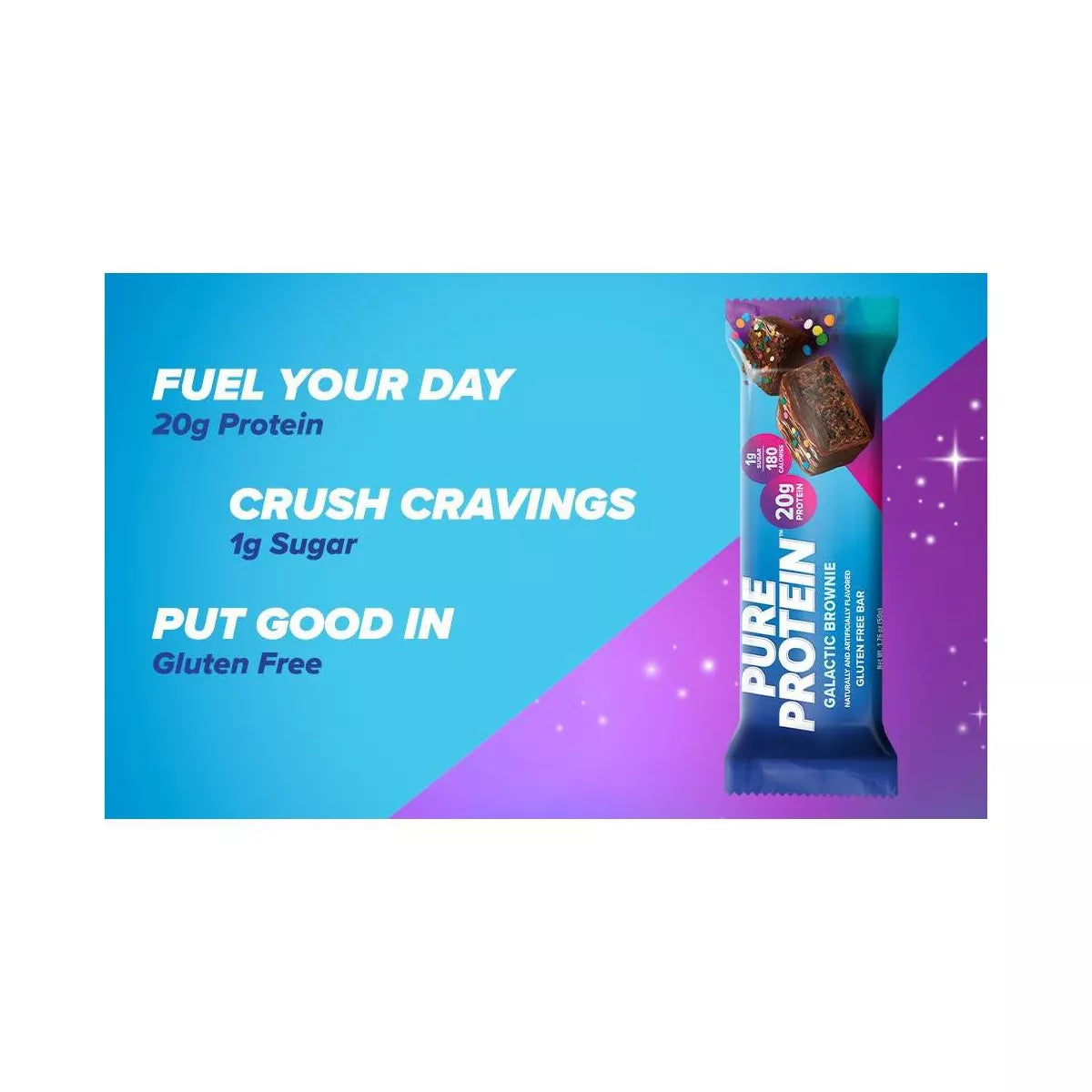 Pure Protein Galactic Brownie High Protein Snack Protein Bar - 20G Protein - 12Ct: Gluten-Free, Chewy