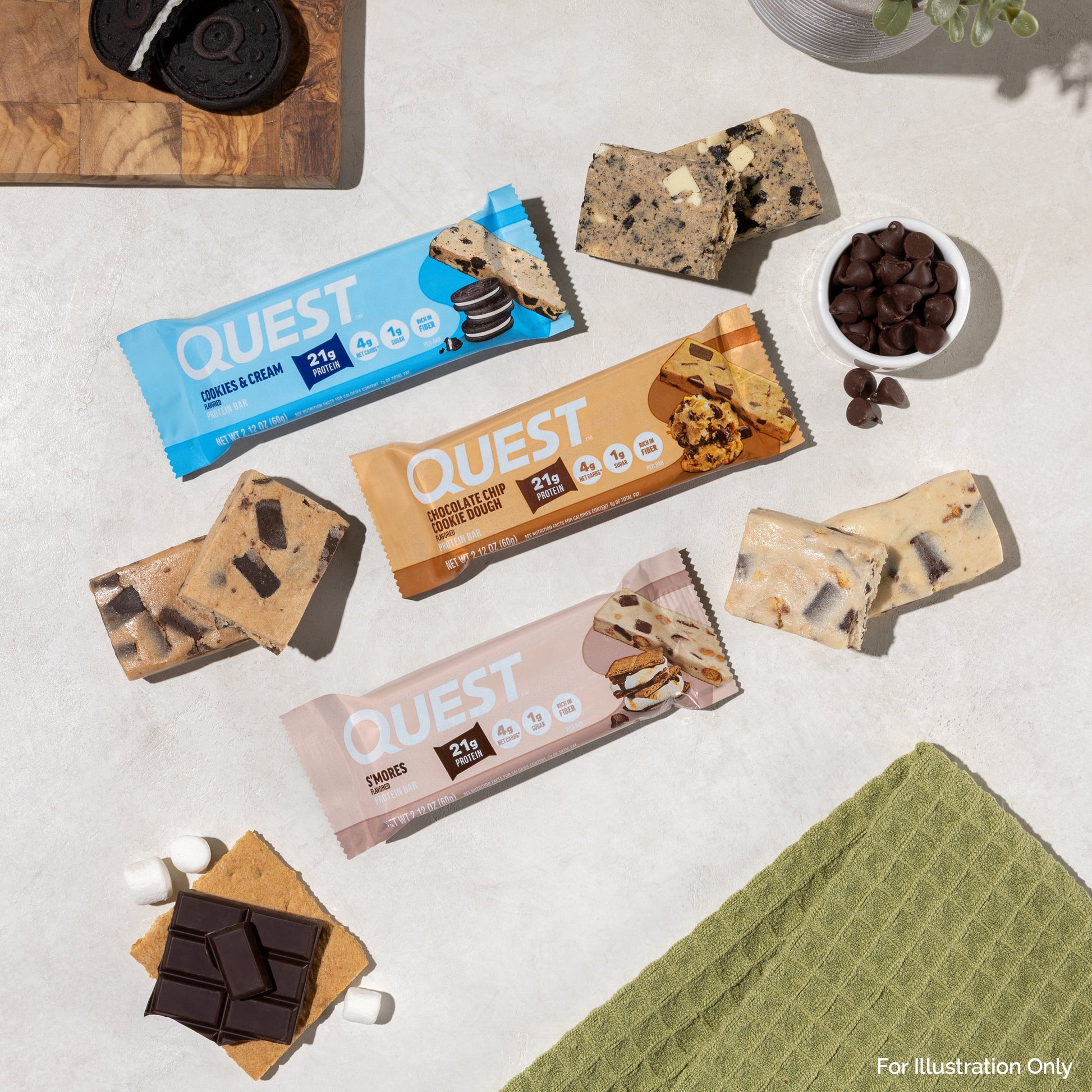 Quest Protein Bar, Cookies & Cream, 21G Protein, 12Ct