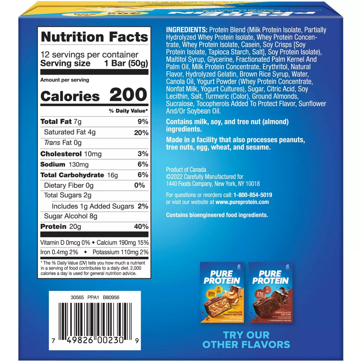 Pure Protein Lemon Cake High Protein Snack Protein Bar - 20G Protein - 12Ct: Gluten-Free, Chewy
