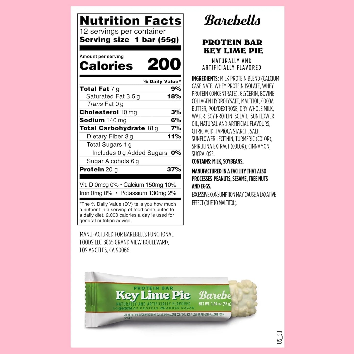 Protein Bars - Protein Snacks with High Protein (12 Count (Pack of 1), Key Lime)