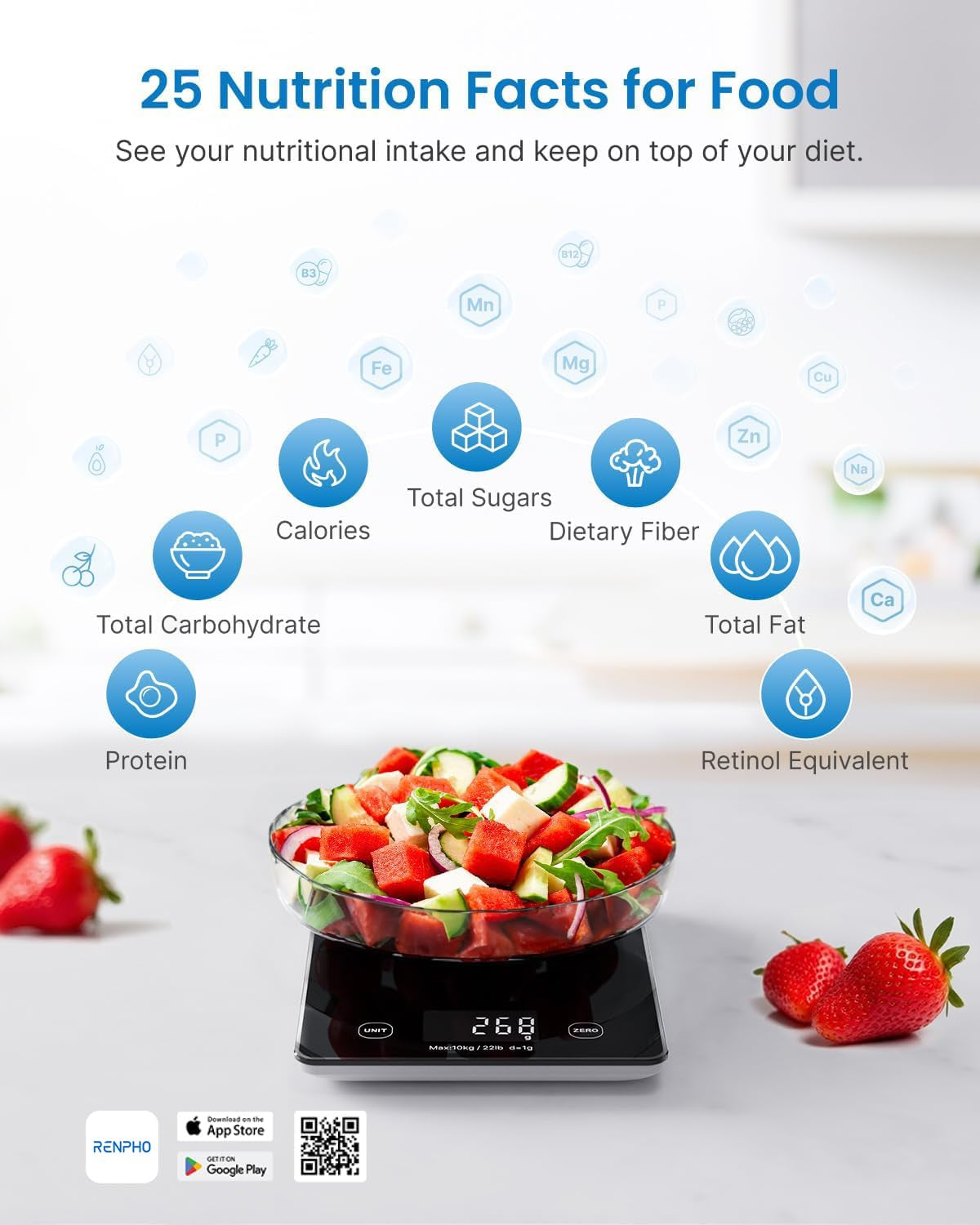 RENPHO Smart Food Weight Scale and RENPHO Smart Scale for Body Weight