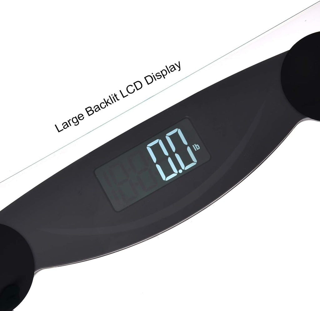 Smart Digital Body Weight Bathroom Scale with Step-On Technology, LCD Backlit Display, 400 Lbs Capacity and Accurate Weight Measurements, Silver