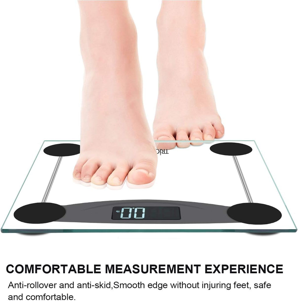Smart Digital Body Weight Bathroom Scale with Step-On Technology, LCD Backlit Display, 400 Lbs Capacity and Accurate Weight Measurements, Silver