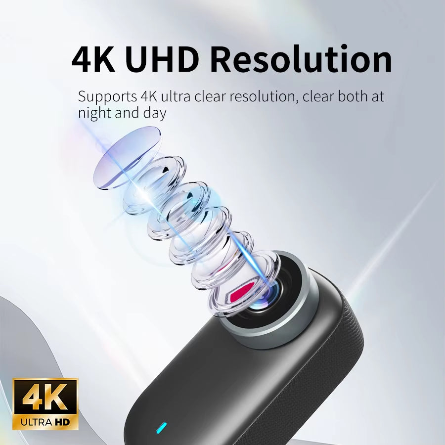 4K Wifi Thumb Sports Camera IP65 Waterproof and Dustproof Sports Camera, Outdoor Cycling Sports Recording Camera