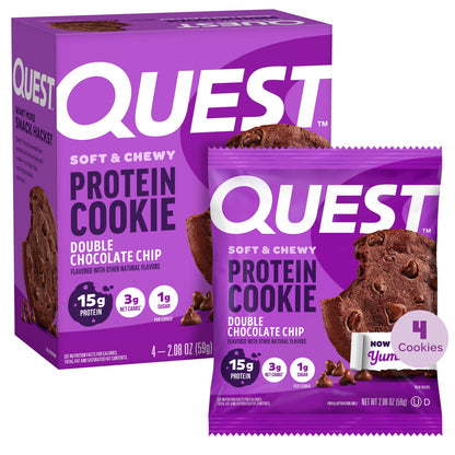 Quest Protein Cookie, High Protein, Double Chocolate Chip, 15G Protein, 4 Count