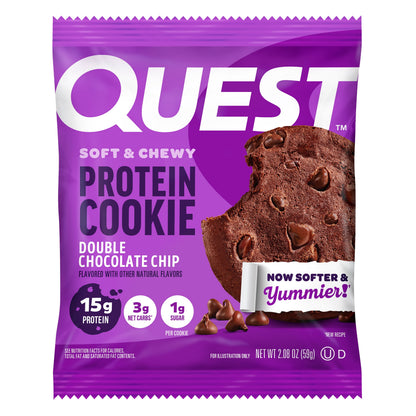 Quest Protein Cookie, High Protein, Double Chocolate Chip, 15G Protein, 4 Count