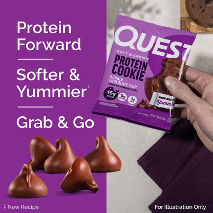 Quest Protein Cookie, High Protein, Double Chocolate Chip, 15G Protein, 4 Count