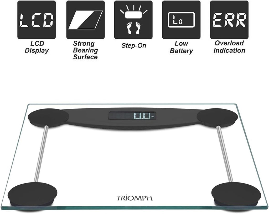 Smart Digital Body Weight Bathroom Scale with Step-On Technology, LCD Backlit Display, 400 Lbs Capacity and Accurate Weight Measurements, Silver