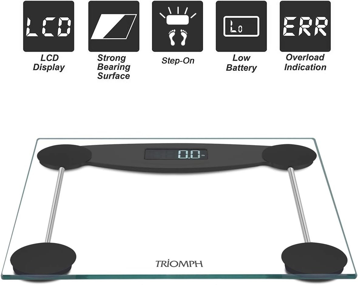 Smart Digital Body Weight Bathroom Scale with Step-On Technology, LCD Backlit Display, 400 Lbs Capacity and Accurate Weight Measurements, Silver