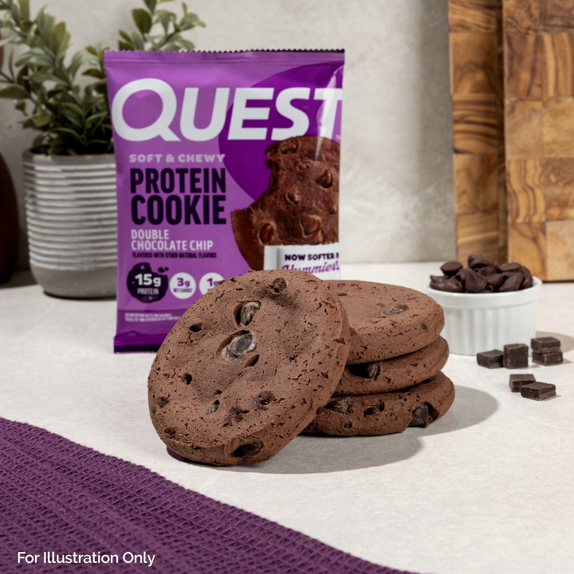 Quest Protein Cookie, High Protein, Double Chocolate Chip, 15G Protein, 4 Count